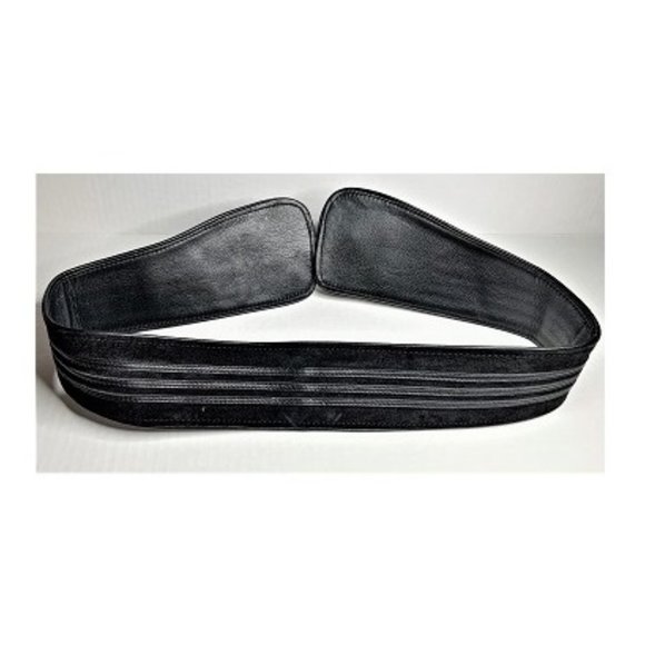 Black Leather and Suede Belt - Picture 3 of 6